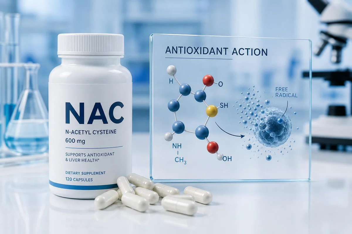 NAC capsules on a clinical surface