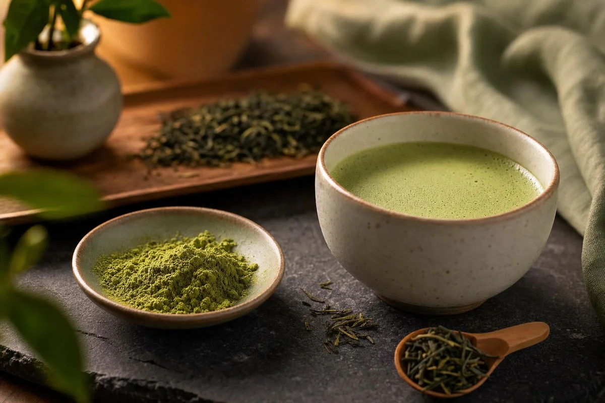 Green tea and L-theanine supplement imagery in a nighttime sleep setting