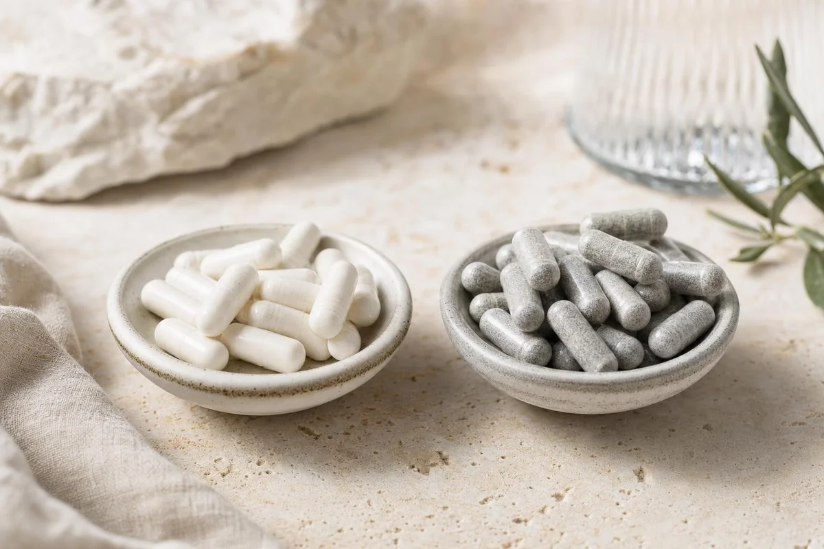 Magnesium glycinate and citrate bottles compared side by side